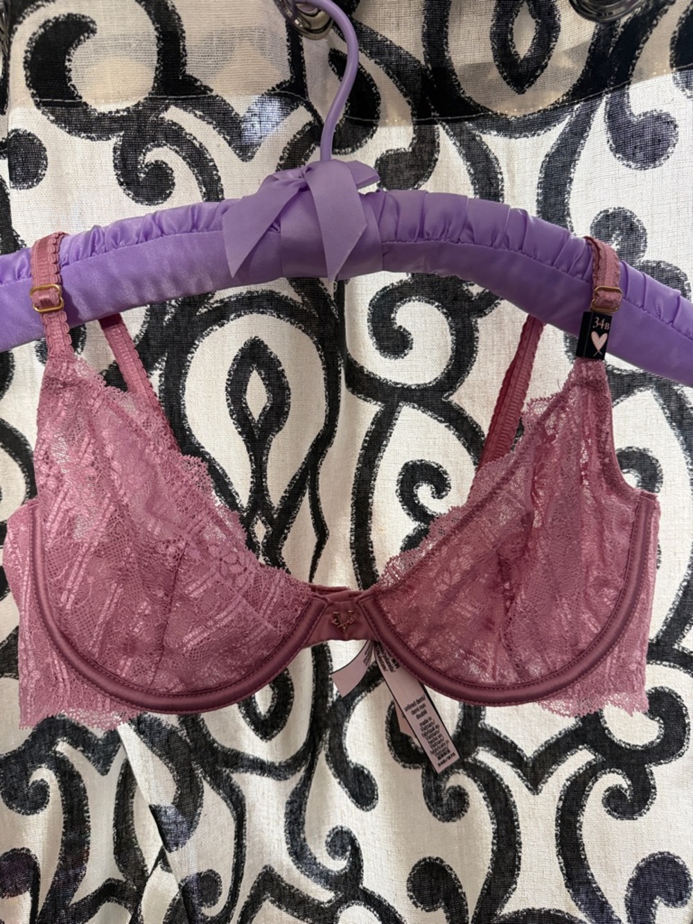 NWT 34B Victoria's Secret Unlined Demi Mauve Bra